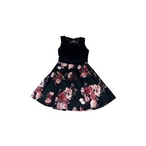 Ardene Black Lace and Pink Flower Dress (Large)